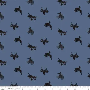 Back of the Chutes Broncos Denim Yardage by Hugh Cabot | Riley Blake Designs Pre-Order