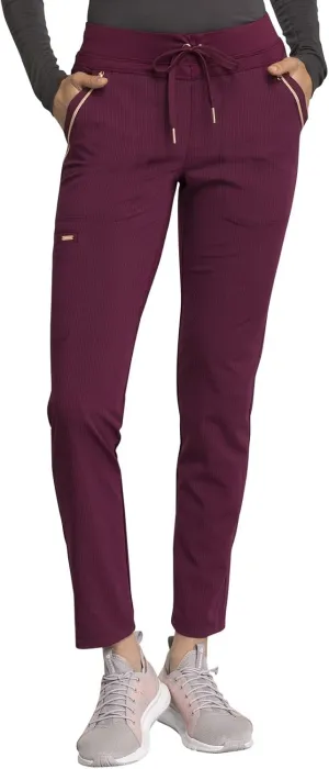 Cherokee Statement Women Scrubs Pant Mid Rise Tapered Leg Drawstring CK055