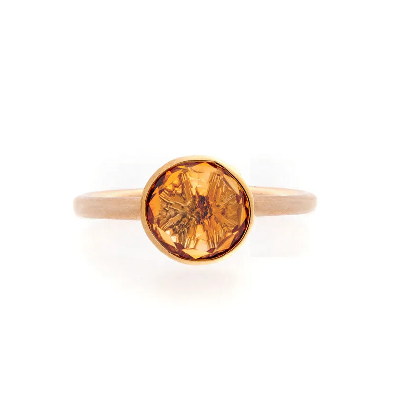 Como Collection 8mm Round Citrine Ring