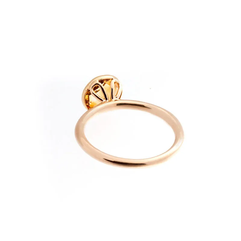 Como Collection 8mm Round Citrine Ring