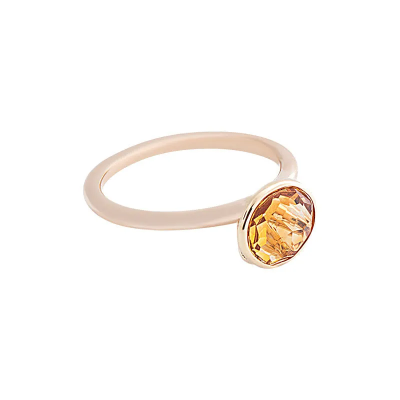 Como Collection 8mm Round Citrine Ring