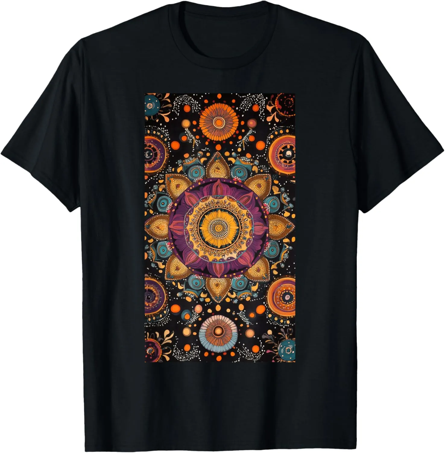 Geometric Mandala Patterns Bohemian Psychedelic T-Shirt