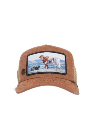 Goorin Bros Ox Horny Model No. H02NY {Horny} Rodeo Trucker Hat (Brown)