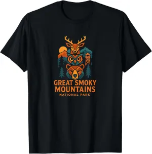 Great Smoky Mountains Wildlife Landscape Art T-Shirt