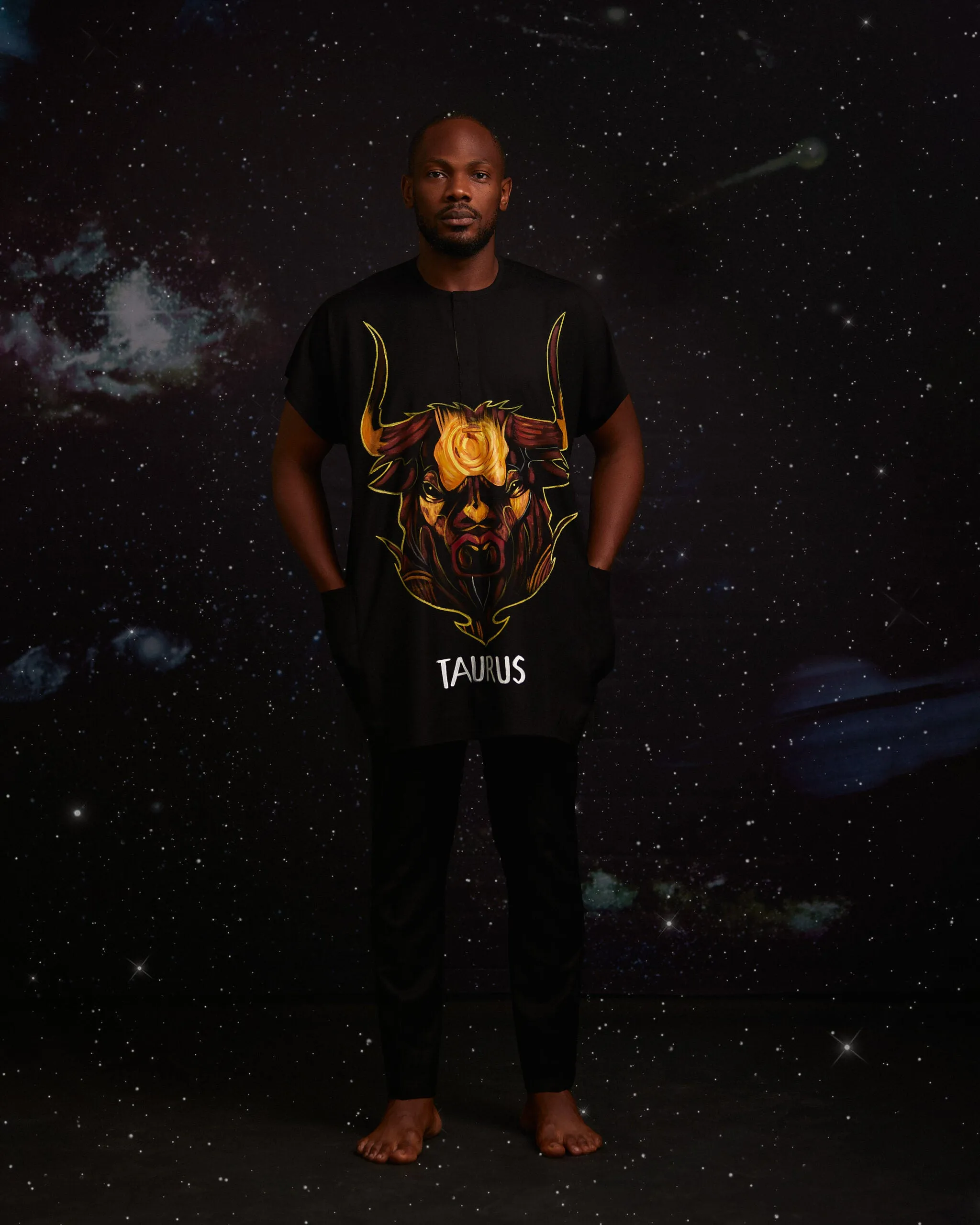 Hand-painted Danshiki and Pant Set - Taurus