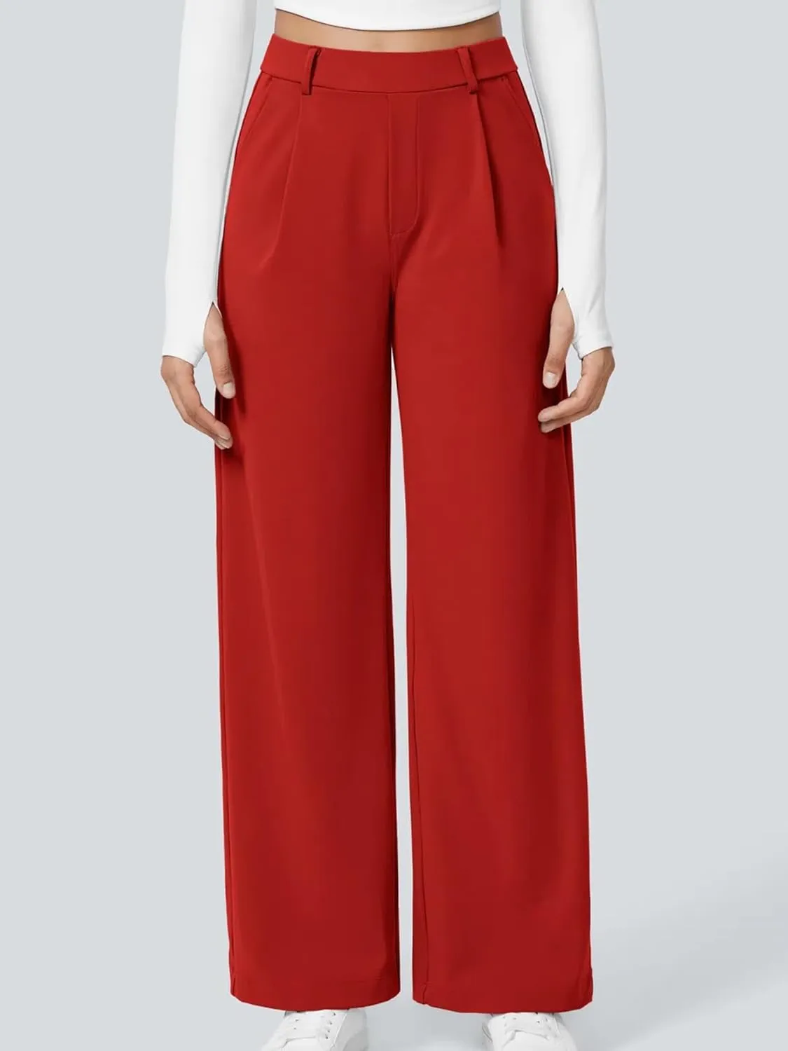 High Waisted Work Pants for Women Business Casual Outfits Office Dress Pants Trousers with Pockets