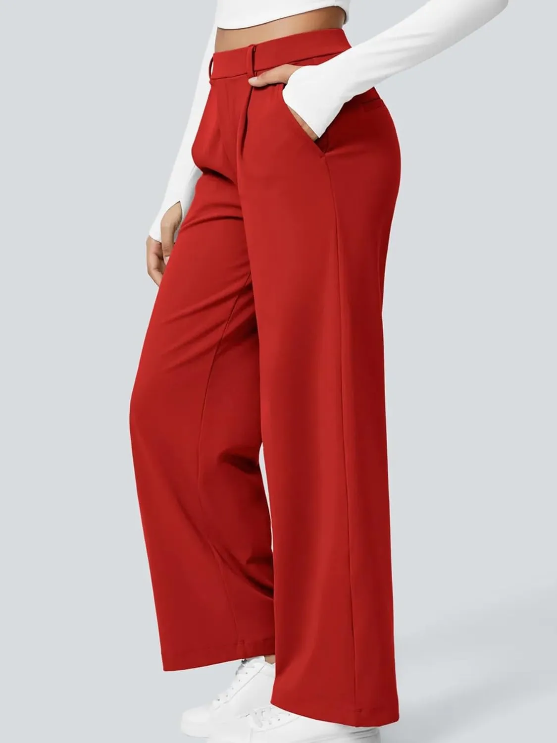 High Waisted Work Pants for Women Business Casual Outfits Office Dress Pants Trousers with Pockets