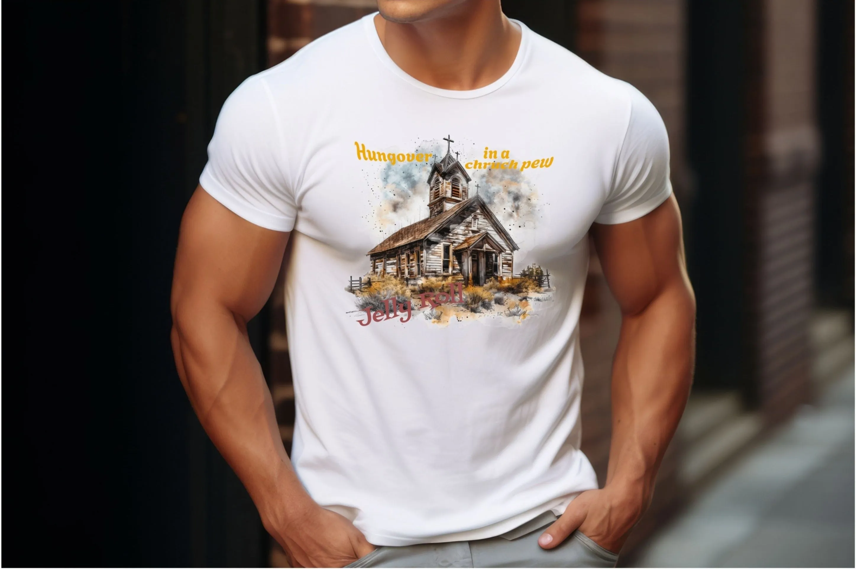 Hungover in a Church Pew - Jelly Roll inspired T Shirt, Country Shirt, Tour Shirt, Festival Tee, Western T-shirt, Music Shirt, Concert T-Shirt