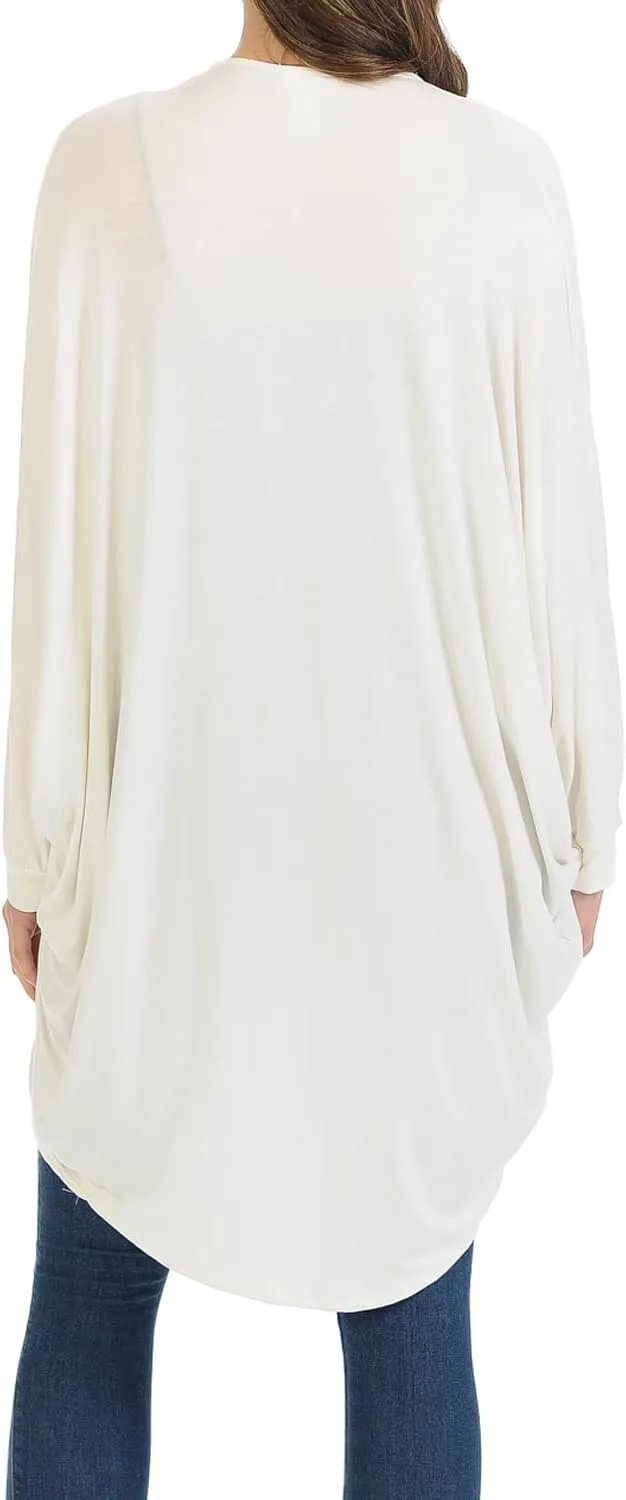 iconic luxe Women's Jersey Batwing Sleeve Cardigan