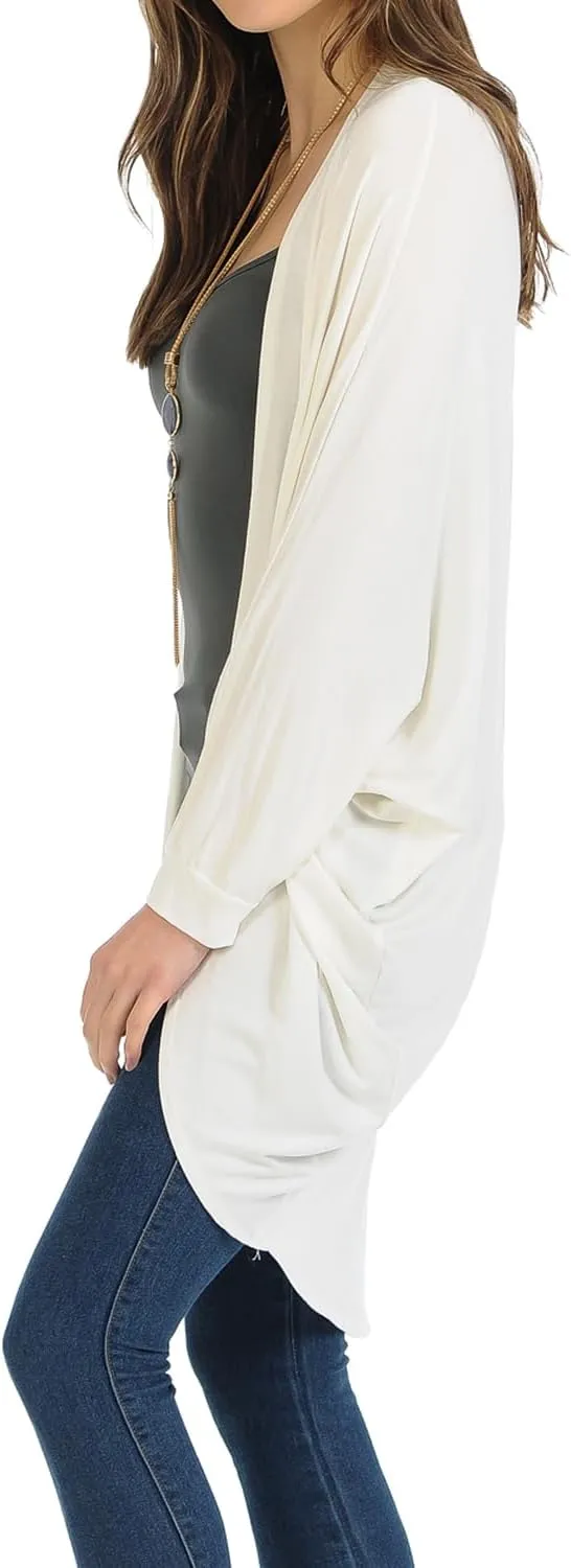 iconic luxe Women's Jersey Batwing Sleeve Cardigan