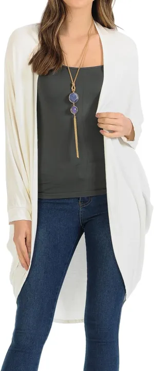iconic luxe Women's Jersey Batwing Sleeve Cardigan