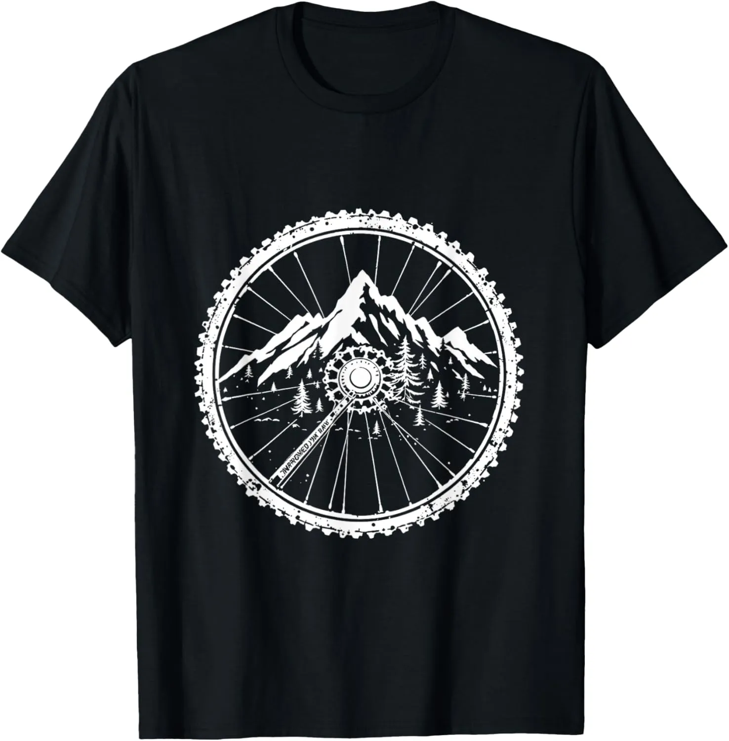 IMPROVED CIRCUL Bicycle Wheel Mountain Landscape T-Shirt