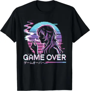 Japanese Vaporwave Aesthetic Sad Anime Girl Waifu Indie T-Shirt