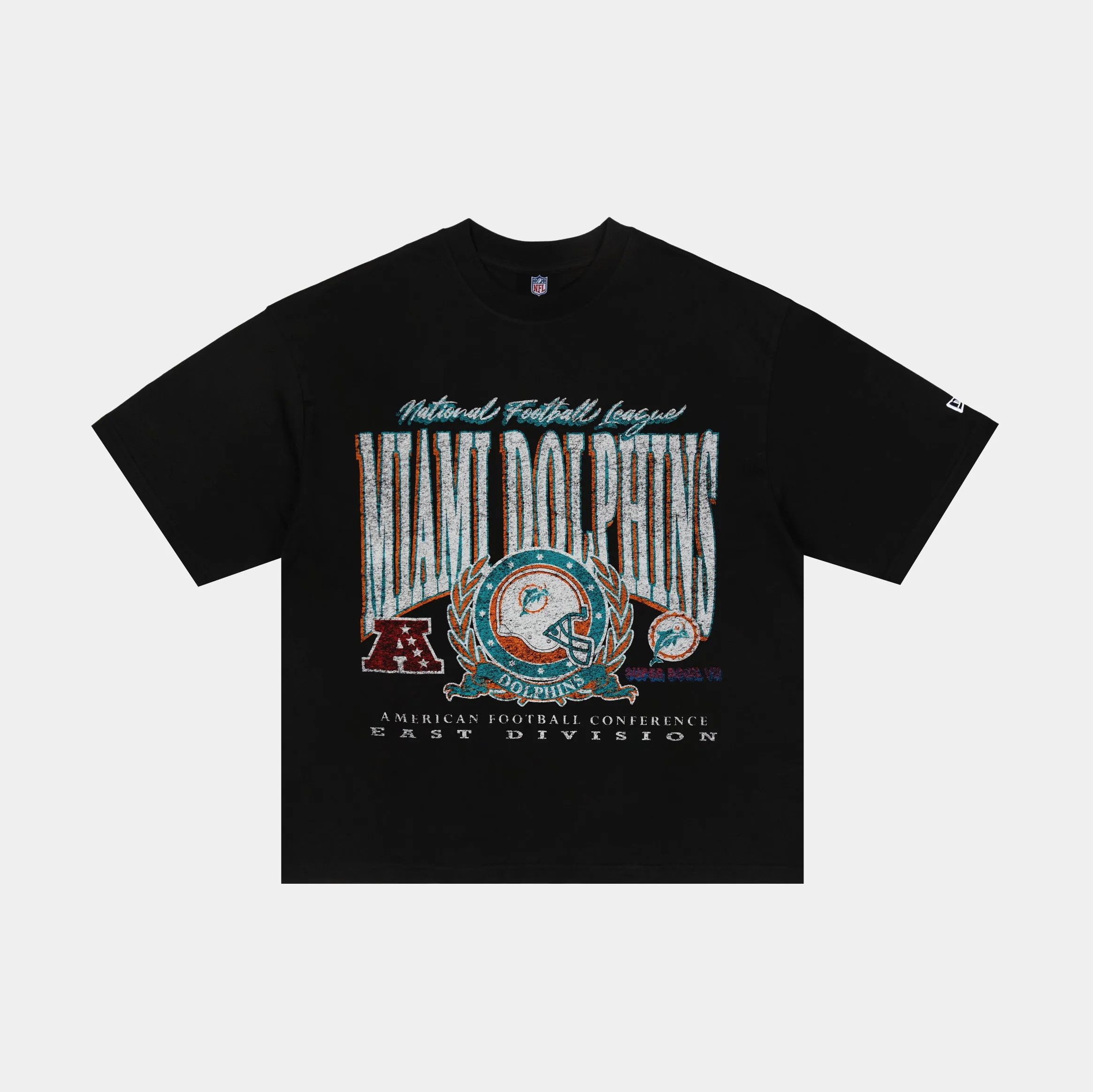 Miami Dolphins Oversized Mens Short Sleeve Shirt (Black/Blue)