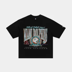 Miami Dolphins Oversized Mens Short Sleeve Shirt (Black/Blue)