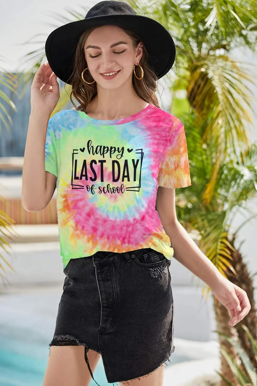MNLYBABY Happy Last Day of School Shirt Women Teachers Shirt School Graduation Tee Appreciation Gift Teacher Life Top