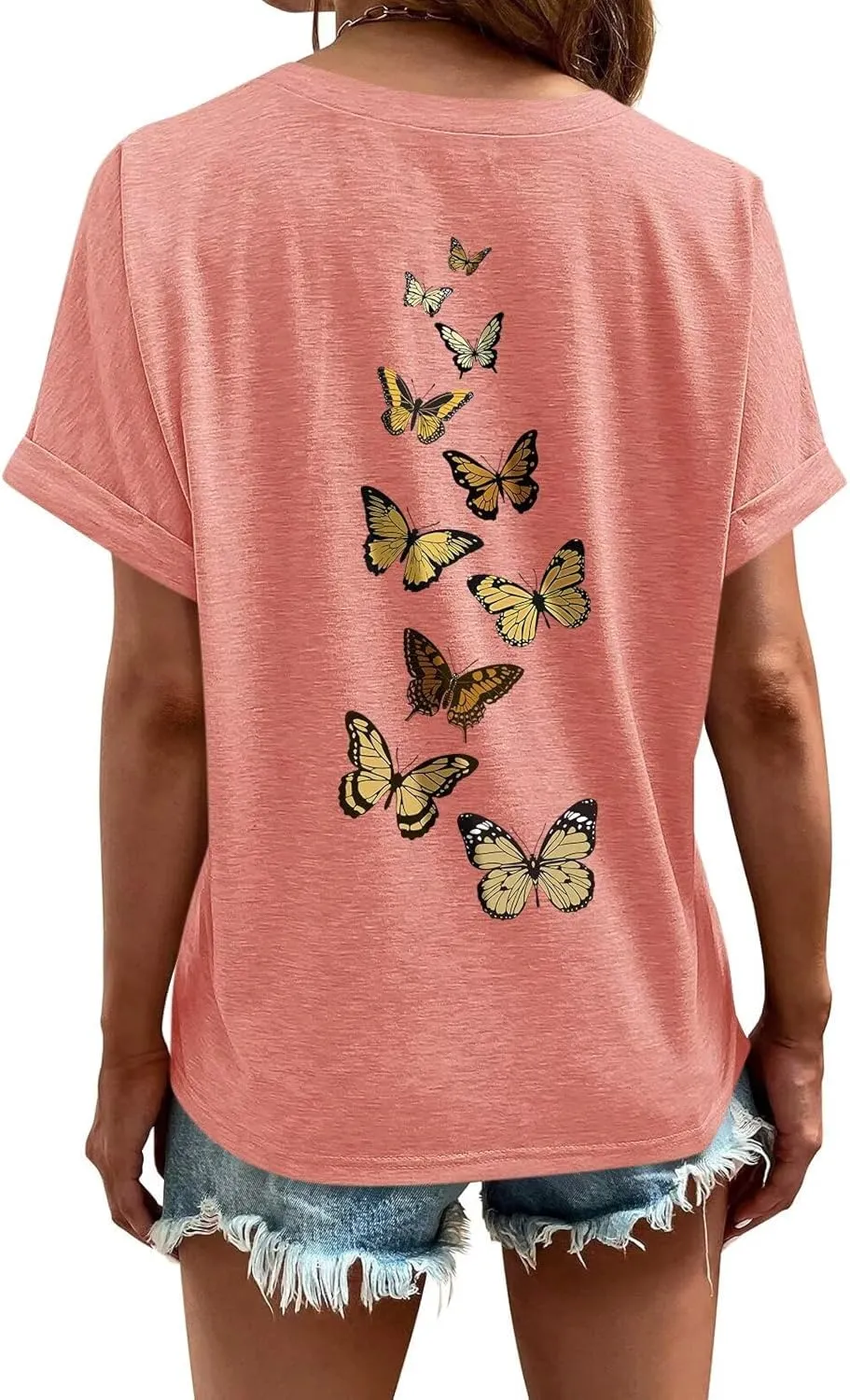 ORANDESIGNE Womens Sunflower Print T Shirts V Neck Graphic Short Sleeve Vintage Tees Summer Casaul Loose Fit Tops