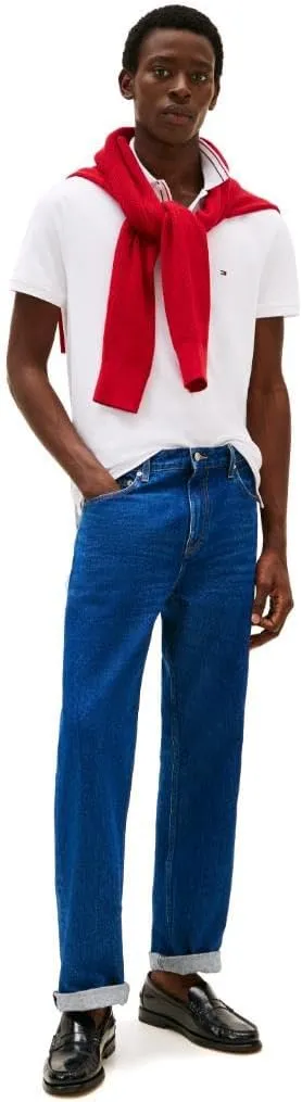 Tommy Hilfiger Men's Short Sleeve Polo Shirts in Regular Fit with Designs, Available in Big and Tall