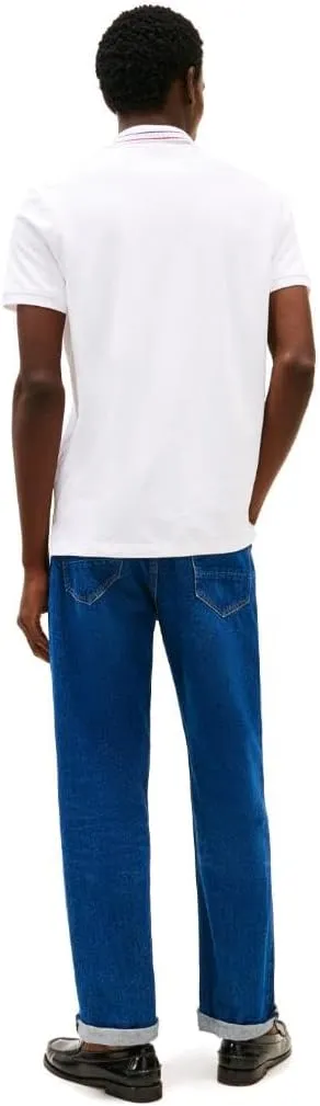 Tommy Hilfiger Men's Short Sleeve Polo Shirts in Regular Fit with Designs, Available in Big and Tall