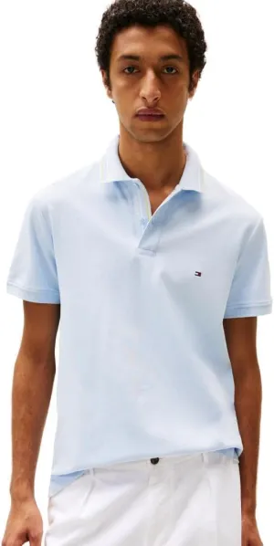 Tommy Hilfiger Men's Short Sleeve Polo Shirts in Regular Fit with Designs, Available in Big and Tall