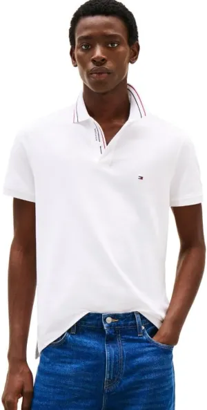 Tommy Hilfiger Men's Short Sleeve Polo Shirts in Regular Fit with Designs, Available in Big and Tall