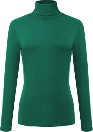 Urban CoCo Women's Long Sleeve Turtleneck Slim Fitted T Shirts Basic Stretch Tee Tops