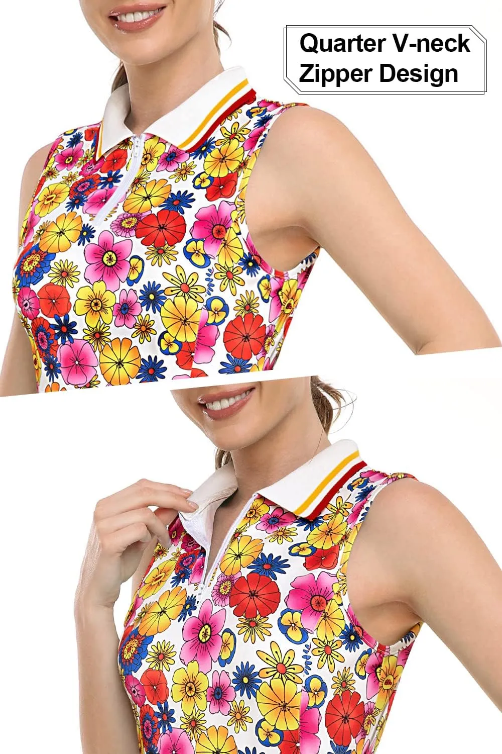 Womens Sleeveless Golf Tennis Dresses with Inner ShortsPockets for Workout Exercise