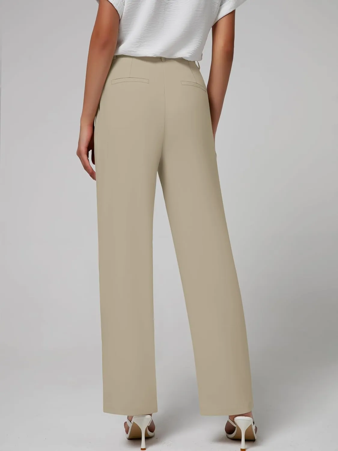 Women's Wide Leg Dress Pants High Waisted Business Casual Trousers Dressy Work Office Pants with Pockets
